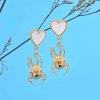 E-6341 Punk Gold Metal Heart Beetle Insect Drop Earrings for Women Boho Wedding Party Jewelry Gift