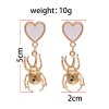 E-6341 Punk Gold Metal Heart Beetle Insect Drop Earrings for Women Boho Wedding Party Jewelry Gift
