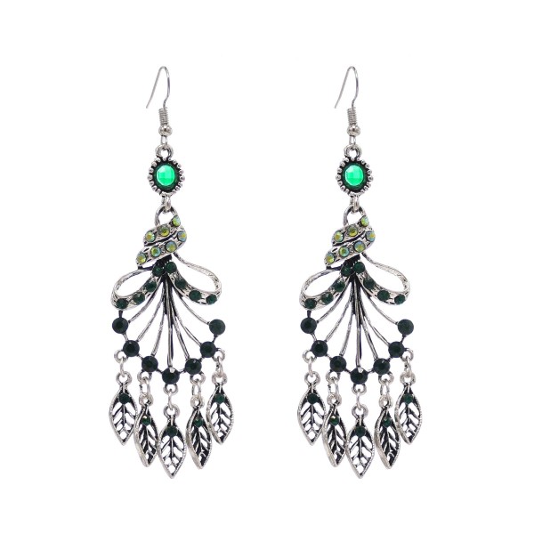 E-6343 Bohemian New Style Earrings Scarf Shaped With Leaves Tassel Dangle Earrings For Women Party Jewelry
