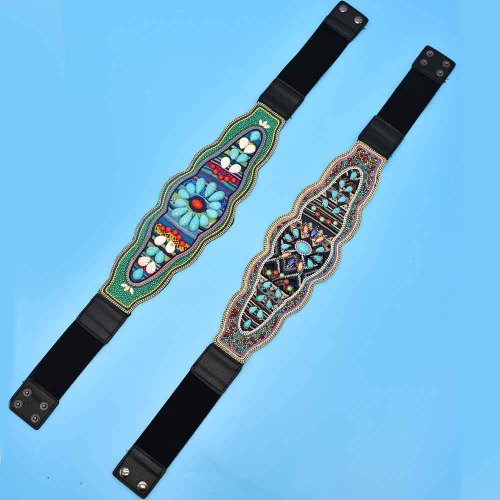 N-7638 Handmade Turquoise Beads Waistbands Bohemian Ethnic Dress Waist Belt Belly Chain Body Jewelry