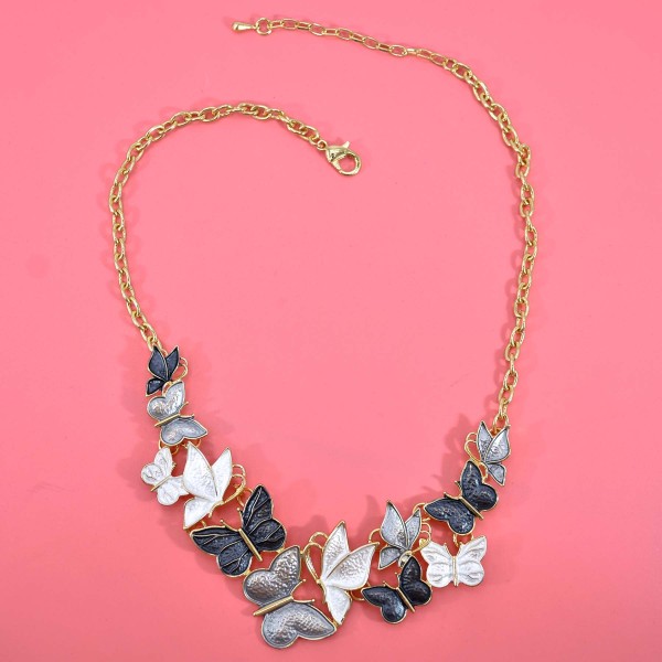 N-7641 Trendsetting Elegant Necklace Butterfly Pendant Necklace For Women Girls Ethnic Party Jewelry