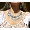 N-5020 Bohemian Gypsy Silver Gold Coin Choker Bib Statement Choker Necklaces for Women Party Jewelry