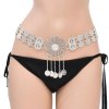 N-7642 Vintage Coin Tassel Hollow Out Flower Dance Belly Waist Body Chains for Women Boho Beach Party Jewelry