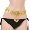 N-7642 Vintage Coin Tassel Hollow Out Flower Dance Belly Waist Body Chains for Women Boho Beach Party Jewelry