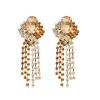 E-6348 Sparkly Rhinestone Dangle With Dual Colors Intertwined Fringe Dangle Earrings For Women Girls Party Jewelry