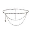 N-7645 Vintage Gold Silver Metal Coin Tassel Belly Waist Chain Dress Belts for Women Boho Party Jewelry Gift
