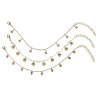 B-1154 3 PCS Gold Anklet For Women Girls Stackable Slender Anklet Body Chain With Shell Lock Heart Shaped Decoration For Summer Beach