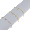 B-1154 3 PCS Gold Anklet For Women Girls Stackable Slender Anklet Body Chain With Shell Lock Heart Shaped Decoration For Summer Beach