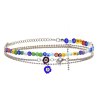 N-7644 3Pcs/Set Boho Flower Colorful Resin Beads Charm Statement Short Collar Choker Necklace for Women Vacation Party Jewelry