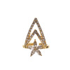 R-1559 Vintage Gold plated Silver Plated Punk Ring Rhinestone Crystal Different Shapes Single Ring For Right Finger For Women Girls
