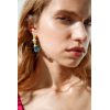 E-6351 Handmade Bohemian Acrylic Beads Statement Hoop Earrings for Women Summer Beach Holiday Party Jewelry Gift