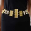 N-7649 New Fashion Belly Waist Belt For Women Gold Plated Sequins With Pearl Dress Body Belts For Women Party Jewelry Gift