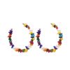 N-7654 E-6352 Handmade Bohemian Colorful Beads Stone Pearl Statement Necklaces & Earrings Jewelry Sets for Women Beach Party Gift