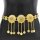 N-7651 New Boho Gold Metal Coin Long Tassel Crystal Belly Dance Waist Chains for Women Indian Holiday Party Body Jewelry
