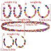 N-7654 E-6352 Handmade Bohemian Colorful Beads Stone Pearl Statement Necklaces & Earrings Jewelry Sets for Women Beach Party Gift