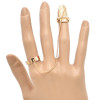 R-1560 New Fashion Two Finger Rings With Nail Linked For Two Hands Gold Silver Plated For Women Girls Jewelry Rings