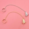R-1560 New Fashion Two Finger Rings With Nail Linked For Two Hands Gold Silver Plated For Women Girls Jewelry Rings