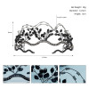 F-0936 Handmade Black Wired Crystal Crowns Tiaras for Women Bridal Wedding Party Hair Accessories