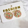 E-6354 Cute And Colorful Stud Earring Rhinestone Semicircle Round Vivid Ball Stud Earrings For Women Teen Girls Jewelry