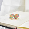 E-6354 Cute And Colorful Stud Earring Rhinestone Semicircle Round Vivid Ball Stud Earrings For Women Teen Girls Jewelry