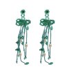 E-6355 Handmade Acrylic Pearl Beads Flower Long Tassel Drop Earrings for Women Boho Beach Holiday Party Jewelry Gift