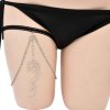 N-7659 Sexy Lady Black Elastic Rope Snake Pendant Thigh Chains for Women Crystal Leg Body Chain Beach Party Jewelry