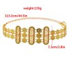 N-7663 Indian Gold Crystal Pearl Beads Coin Tassel Belly Dance Waist Chains Carved Flower Party Body Jewelry