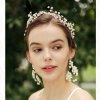 F-0938 Luxury Bridal Gold Wired Pearl Flower Headbands Headdress for Wedding Engagement Party Hair Accessories
