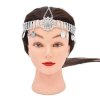 F-0940 Indian Gold Silver Metal Coin Tassel Head Chains Crystal Flower Headbands for Women Boho Wedding Party Hair Accessories