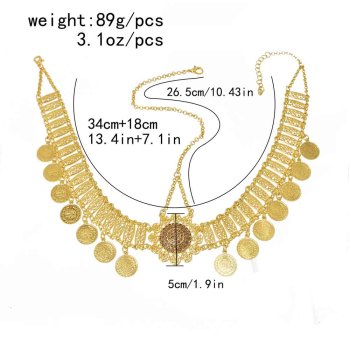 F-0940 Indian Gold Silver Metal Coin Tassel Head Chains Crystal Flower Headbands for Women Boho Wedding Party Hair Accessories