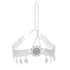 F-0940 Indian Gold Silver Metal Coin Tassel Head Chains Crystal Flower Headbands for Women Boho Wedding Party Hair Accessories