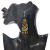 E-6360 Handmade Bohemian Colorful Acrylic Beads Statement Drop Earrings for Women  Ethnic Festival Party Jewelry Gift