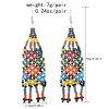 E-6360 Handmade Bohemian Colorful Acrylic Beads Statement Drop Earrings for Women  Ethnic Festival Party Jewelry Gift