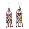 E-6360 Handmade Bohemian Colorful Acrylic Beads Statement Drop Earrings for Women  Ethnic Festival Party Jewelry Gift