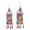 E-6360 Handmade Bohemian Colorful Acrylic Beads Statement Drop Earrings for Women  Ethnic Festival Party Jewelry Gift