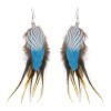 E-6361 6 colors New Bohemian Fashion Feather Pendants Earring With Stripe Long Tassel Dangle Earring For Women Girls