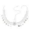 F-0947 Indian Gold Silver Metal Con Tassel Crystal Flower Dance Head Chains for Women Bridal Wedding Hair Accessories