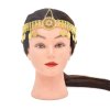 F-0947 Indian Gold Silver Metal Con Tassel Crystal Flower Dance Head Chains for Women Bridal Wedding Hair Accessories