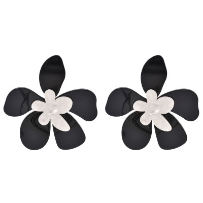 E-6366 4 styles  Flower Earrings Double Layered Petal With Heart Huge Flower Dangle  Earring For Women Girls For Any Occasions