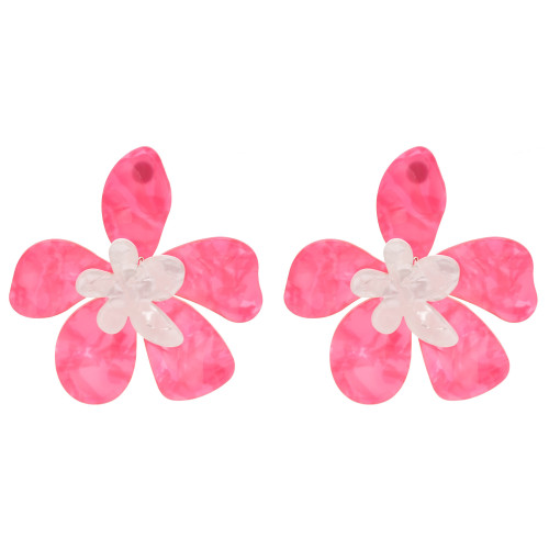 E-6366 4 styles  Flower Earrings Double Layered Petal With Heart Huge Flower Dangle  Earring For Women Girls For Any Occasions