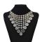 N-7674 Bohemian Gypsy Silver Coin Choker Necklaces Latticed Dense Inverted Triangle Necklaces For Women Girls Party Jewelry