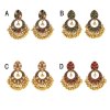 E-6367 Indian Vintage Gold Metal Crystal Bells Tassel Drop Earrings for Women Boho Festival Party Jewelry Gift