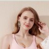 E-6370 Cute Crystal Pearls Hippocampus Drop Earrings for Women Summer Holiday Party Jewelry Gift