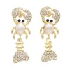 E-6373 Shiny Slender Earrings For Women Rhinestone Lobster Dangle Earrings For Women Girls Fashionable Gift