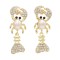 E-6373 Shiny Slender Earrings For Women Rhinestone Lobster Dangle Earrings For Women Girls Fashionable Gift