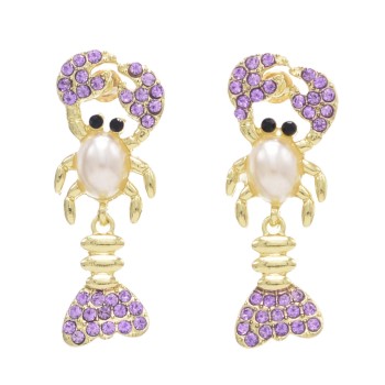 E-6373 Shiny Slender Earrings For Women Rhinestone Lobster Dangle Earrings For Women Girls Fashionable Gift