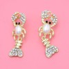 E-6373 Shiny Slender Earrings For Women Rhinestone Lobster Dangle Earrings For Women Girls Fashionable Gift