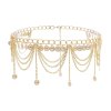 N-7675 Vintage Gold Metal Multilayers Coin Tassel Dress Dance Belly Waist Chains for Women Party Body Jewelry