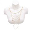 N-7676 Sexy Gold Metal Link Chain Double Shoulders Chain Necklaces for Women Lady Night Club Party Jewelry