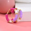 E-6375 Colorful Beaded Hoop Earrings Bohemian Circle Round Earrings Handmade Dangle Earrings for Women and Girls